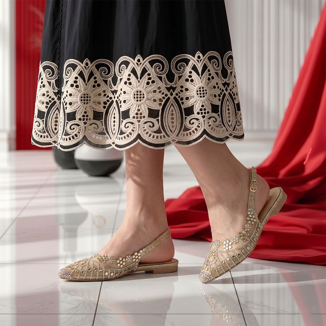 XAYWEAR Women's Casual Back Open Flats