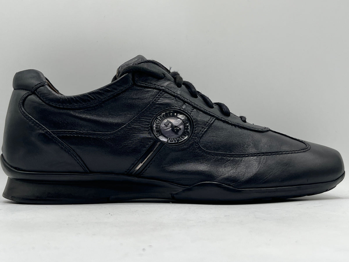 NG Black Leather Low-top Lace-up Sneakers (Made in Italy)