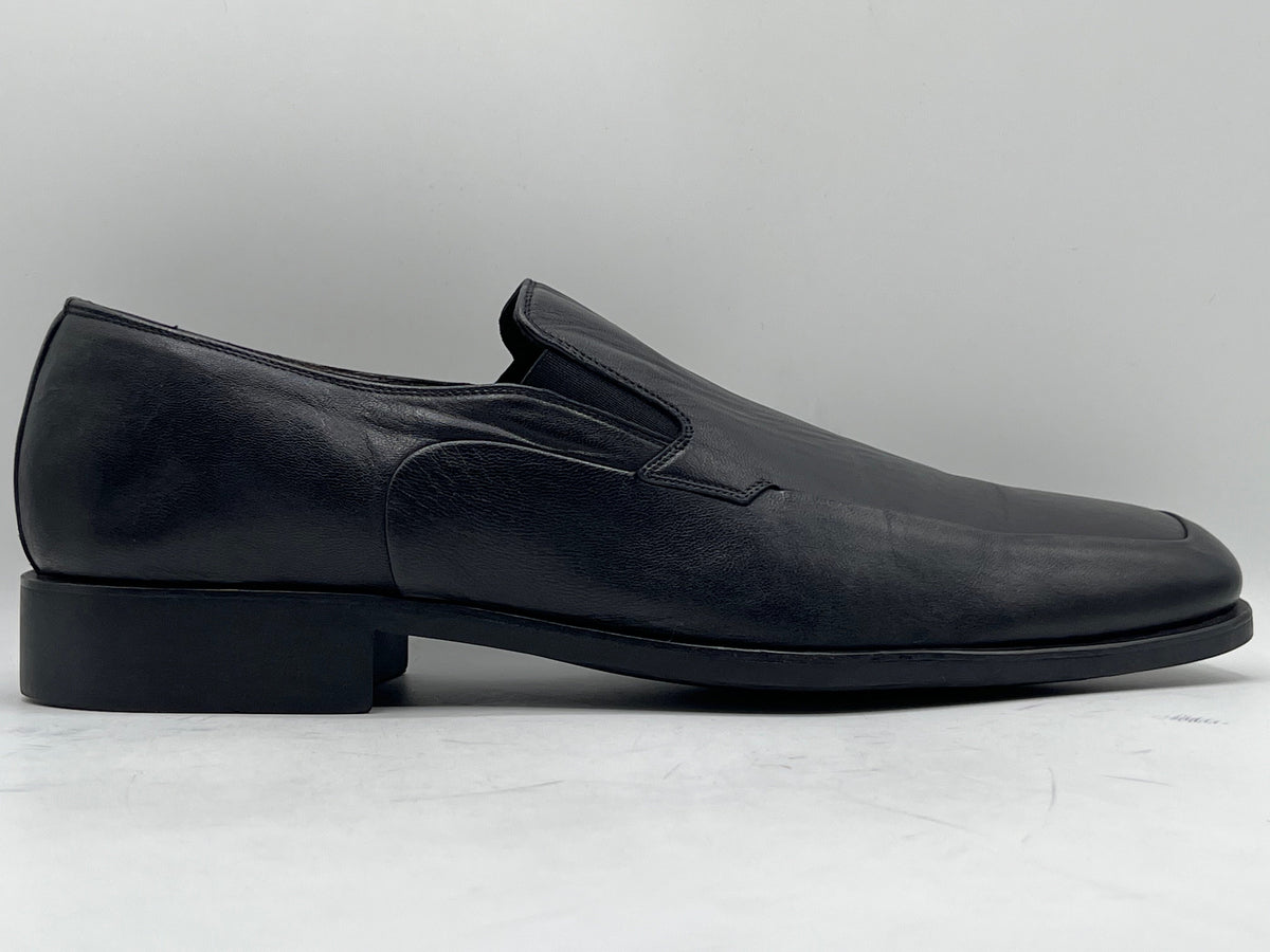 Bruno Magli Raging Black Leather Slip-on Loafers (Made In Italy)