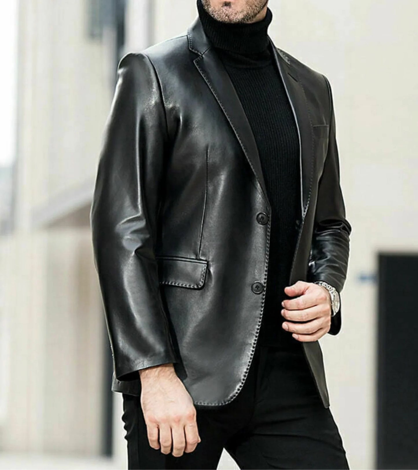 XAYWEAR Joker Style Leather Blazer for Stylish Men
