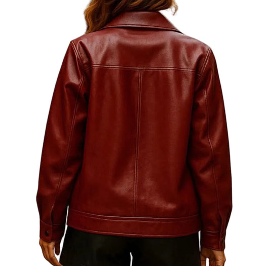 XAYWEAR Red Faux Leather Jacket for Stylish Outfits
