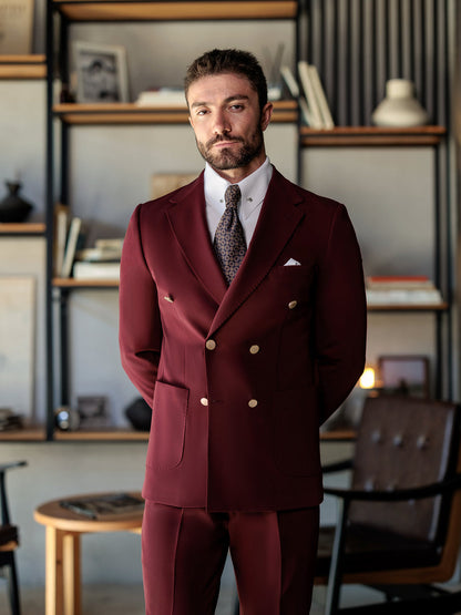 XAYWEAR Bordeaux Double Breasted Suit 2-Piece
