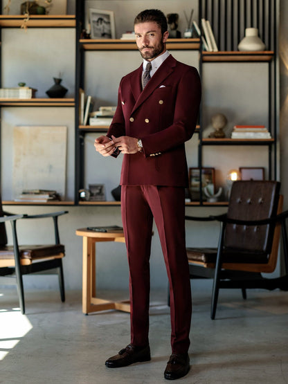XAYWEAR Bordeaux Double Breasted Suit 2-Piece