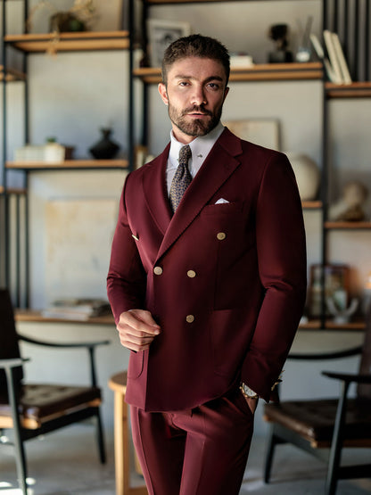 XAYWEAR Bordeaux Double Breasted Suit 2-Piece