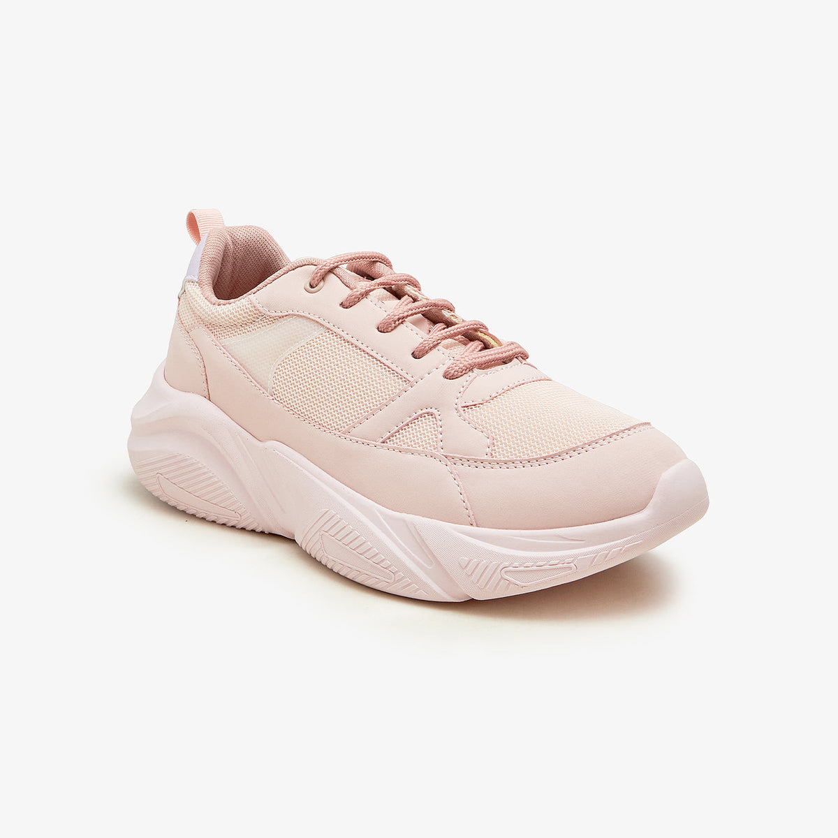 XAYWEAR Women's Baby Pink Casual Sneakers