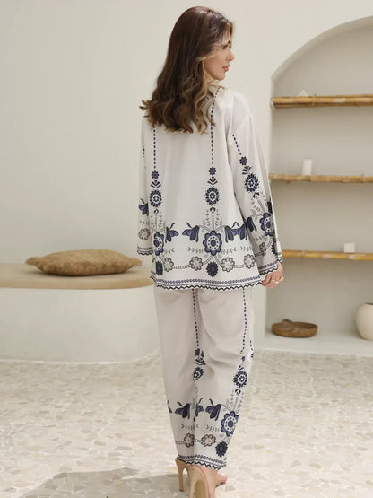 XAYWEAR Women's Indigo Vector Co Ord Set