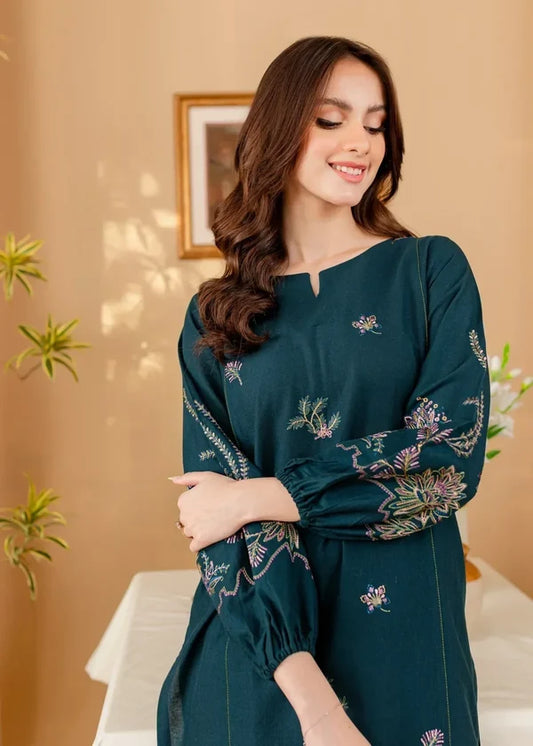 XAYWEAR Women's 2Pc Teal Regular Fit Co-Ord Set