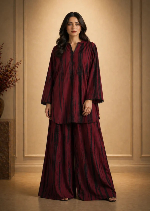 XAYWEAR Women's Midnight Wine Afsarah Co-Ords Set
