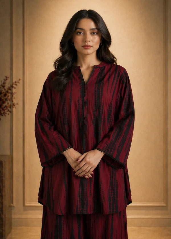 XAYWEAR Women's Midnight Wine Afsarah Co-Ords Set