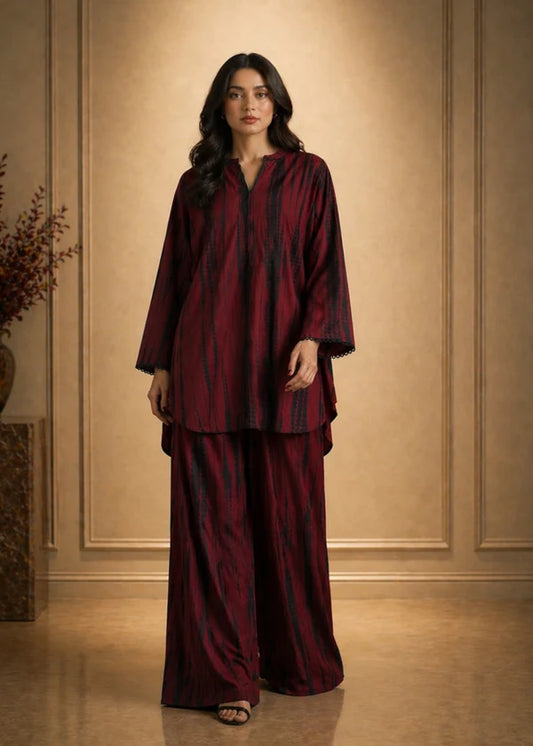 XAYWEAR Women's Midnight Wine Afsarah Co-Ords Set