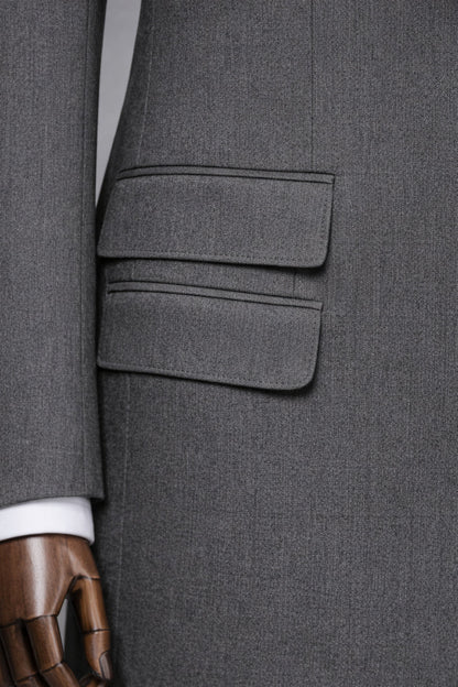 XAYWEAR Men's Grey Slim-Fit Suit 3-Piece Suit