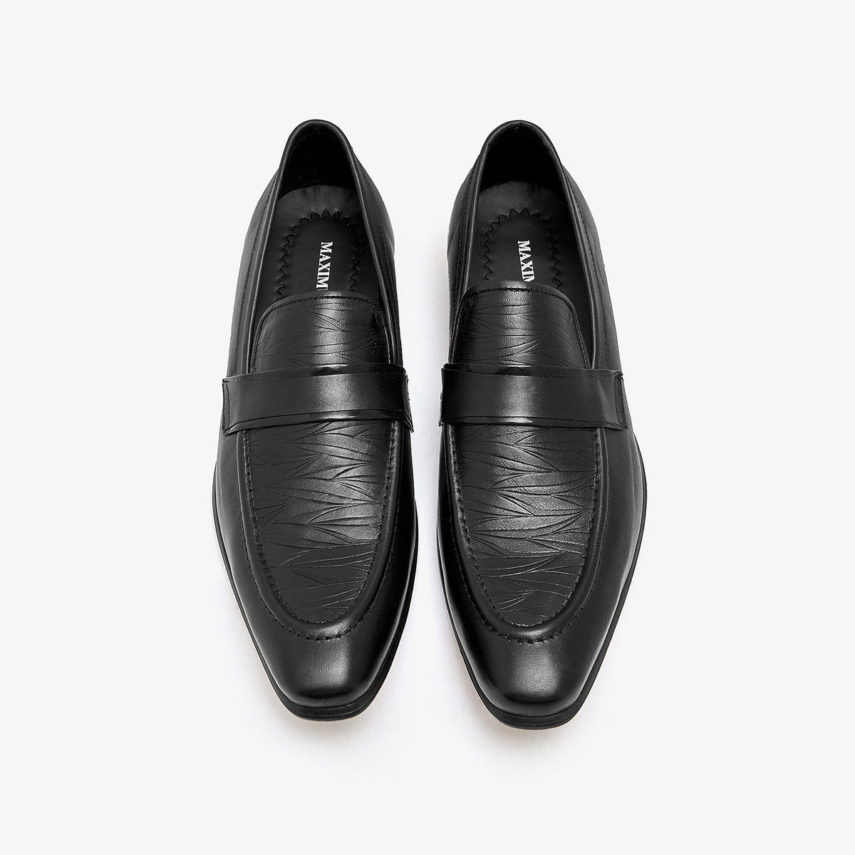 XAYWEAR Men's Black Ripple Slip-ons