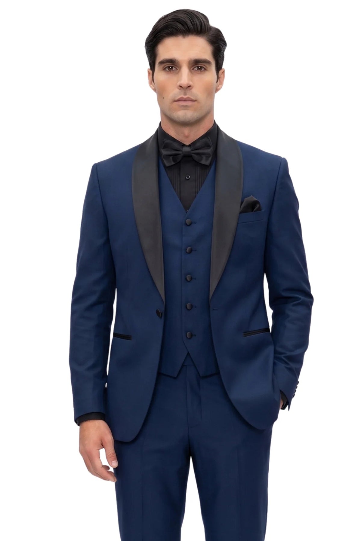 XAYWEAR Conall Three Piece Suit-Navy Blue