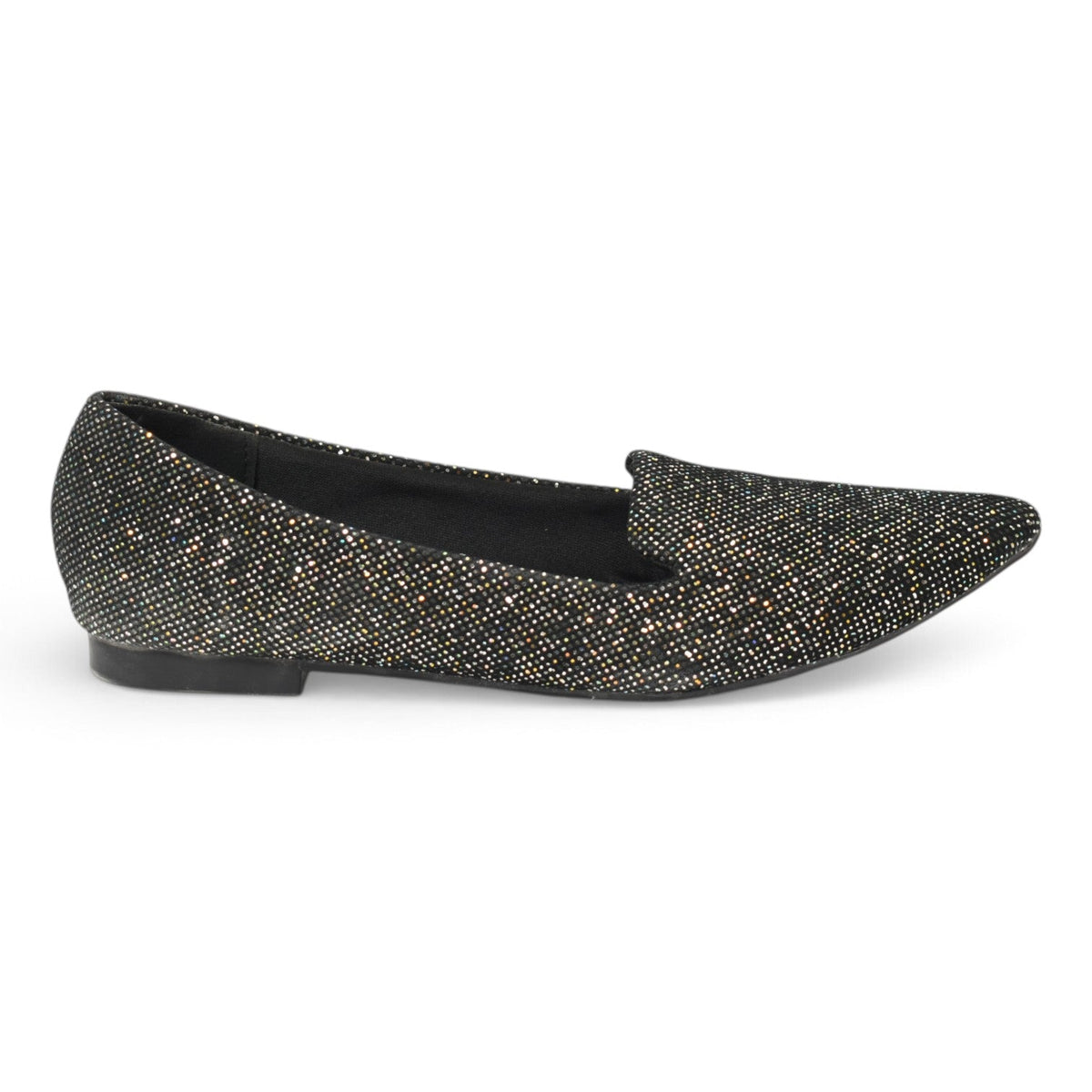 XAYWEAR Women's Black Glitter Casual Pumps