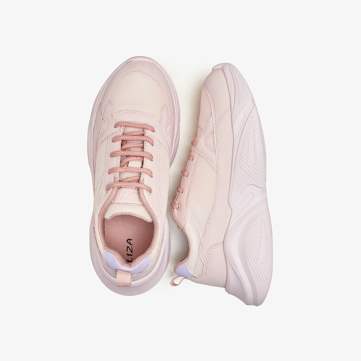 XAYWEAR Women's Baby Pink Casual Sneakers
