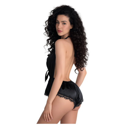 XAYWEAR Deep V-Neck Sexy Silk Bodysuit