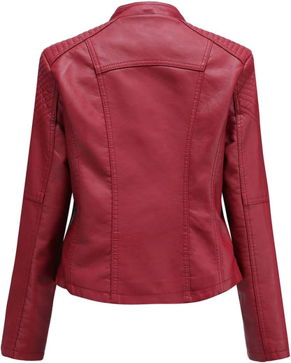 XAYWEAR Panel Detail Leather Jacket for Trendy Style