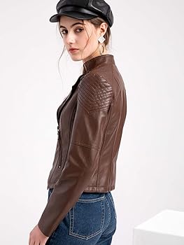 XAYWEAR Panel Detail Leather Jacket for Trendy Style