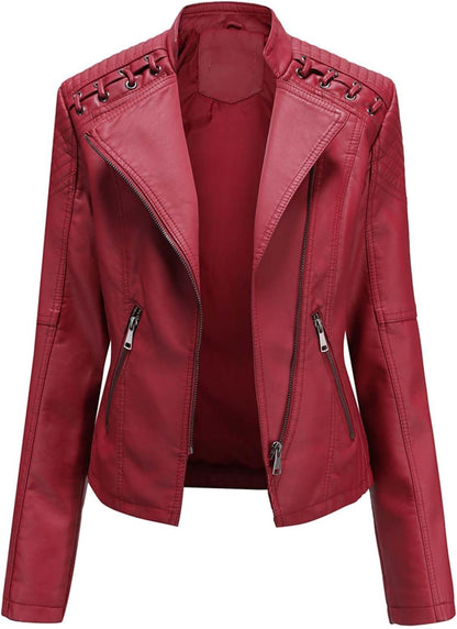 XAYWEAR Panel Detail Leather Jacket for Trendy Style