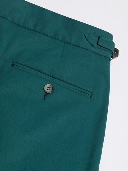 XAYWEAR Green  Double Breasted Suit 2-Piece For Men