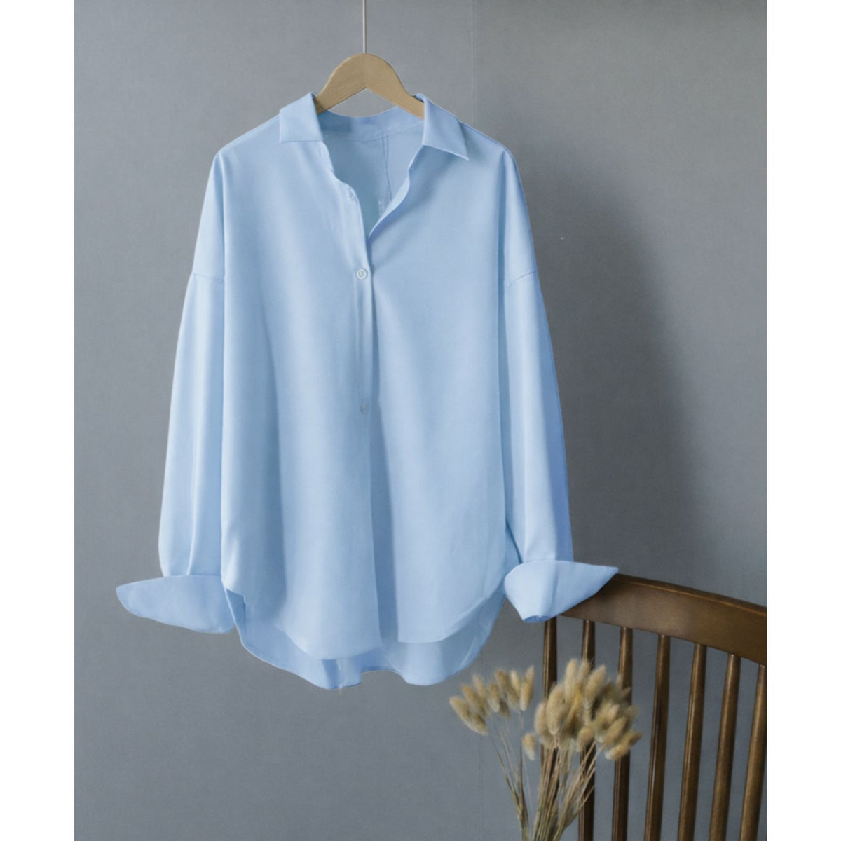 XAYWEAR Premium Quality Dropshoulder Party Wear Button Down Oversize Style Shirt For Female/Girls/Women
