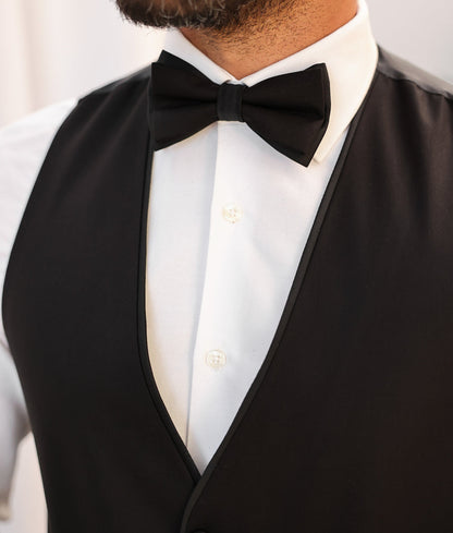 XAYWEAR Men'd Formal Black Slim-Fit Tuxedo 3-Piece Suit