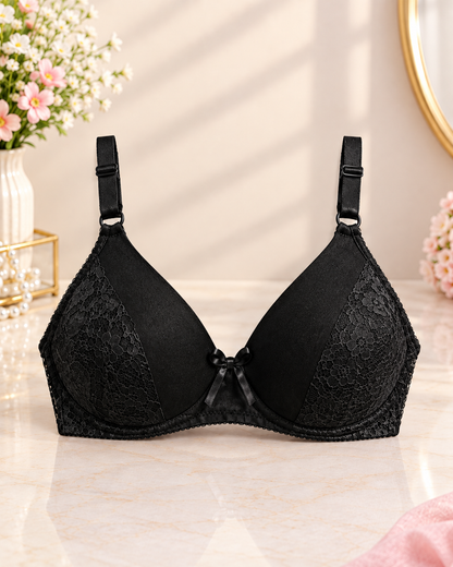 XAYWEAR PACK OF 3 - Women’s Black Lace Padded Bra