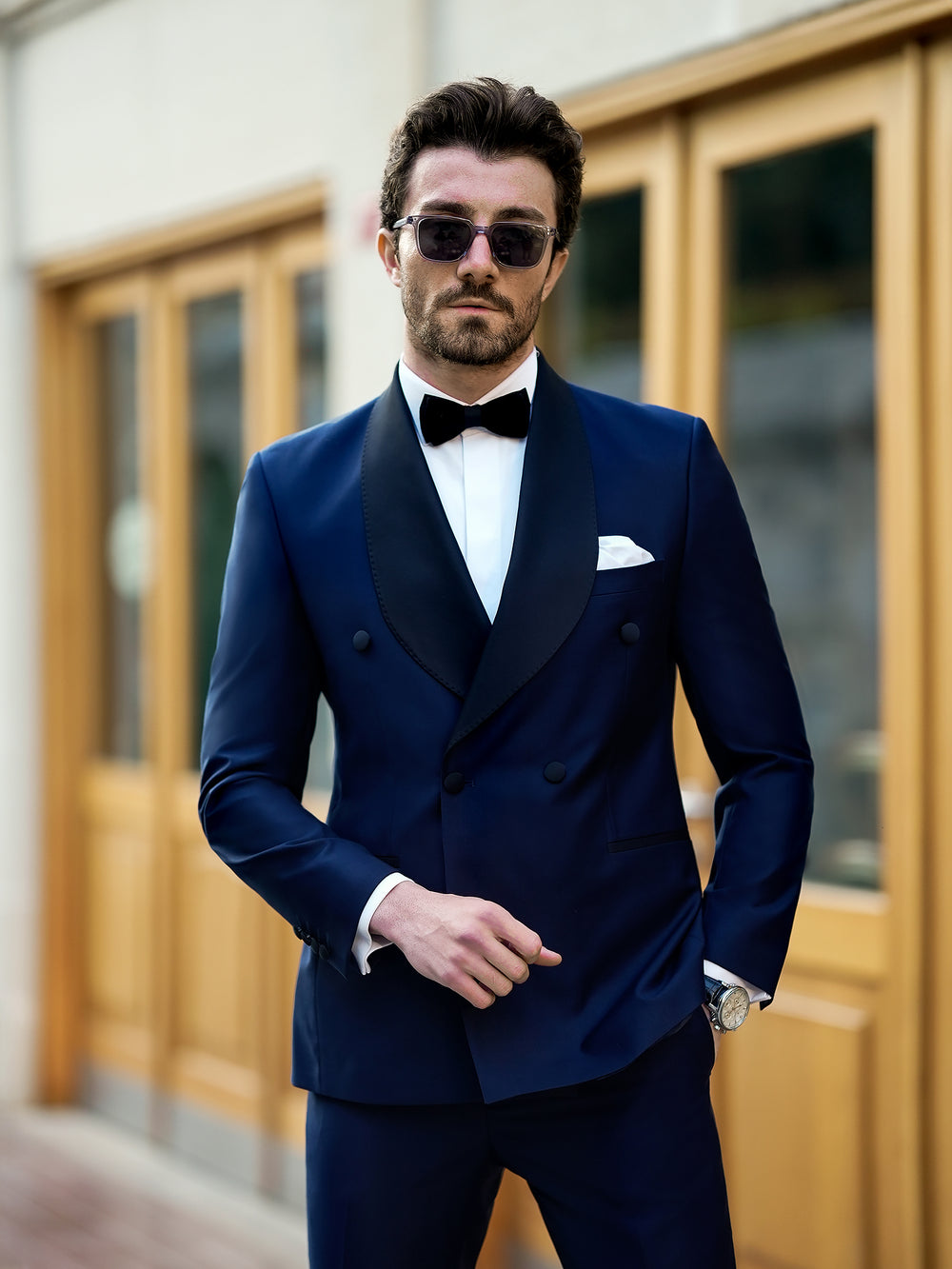 XAYWEAR Navy Double Breasted Tuxedo 2-Piece Men Suit