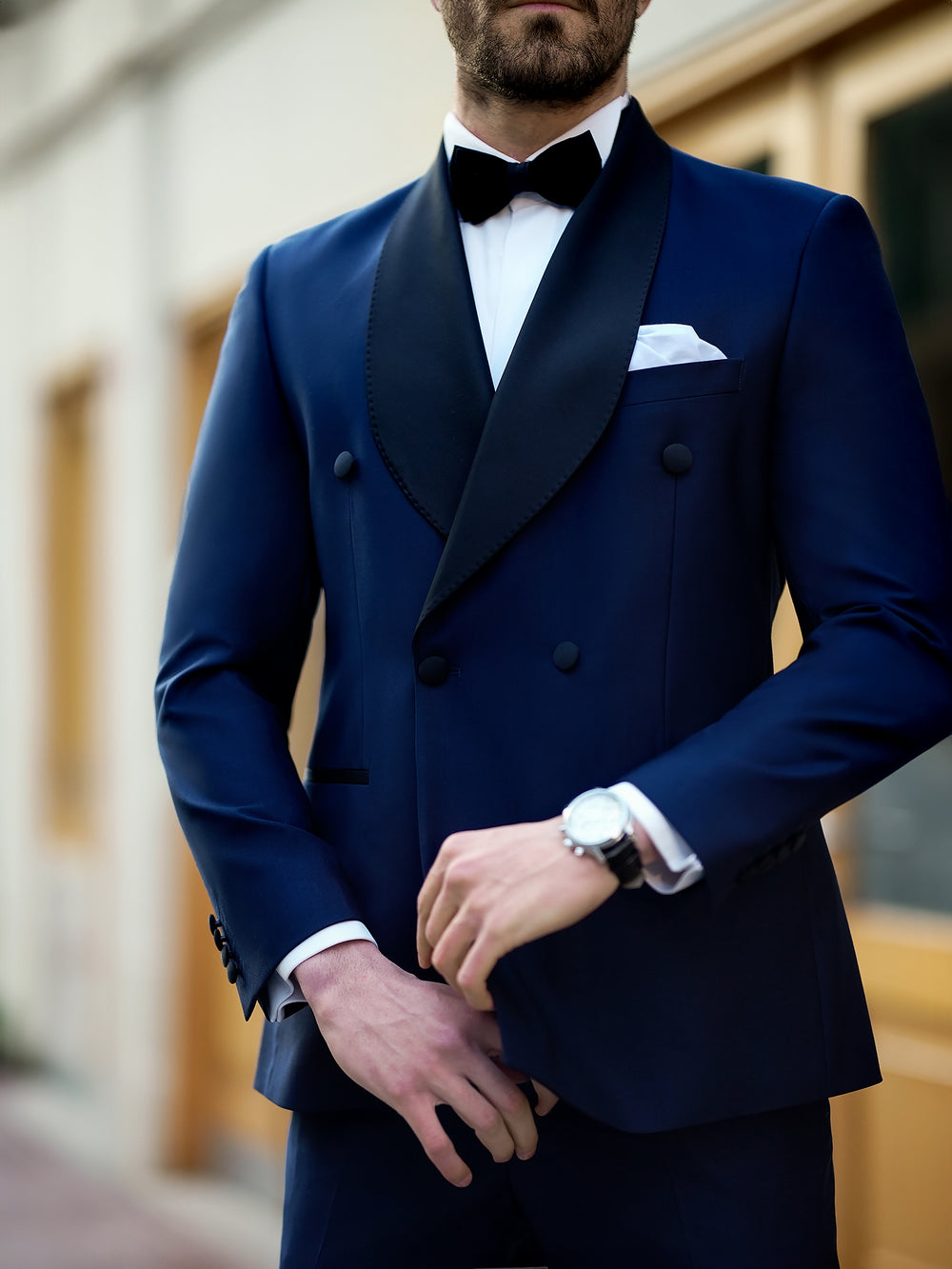 XAYWEAR Navy Double Breasted Tuxedo 2-Piece Men Suit