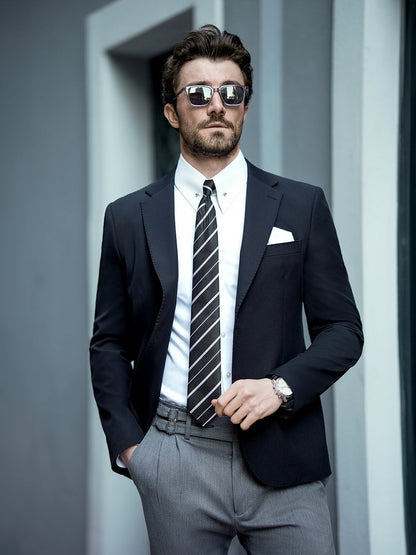 XAYWEAR Men's Elegant Black Single Breasted Blazer