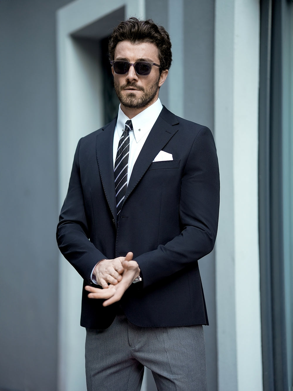 XAYWEAR Men's Elegant Black Single Breasted Blazer