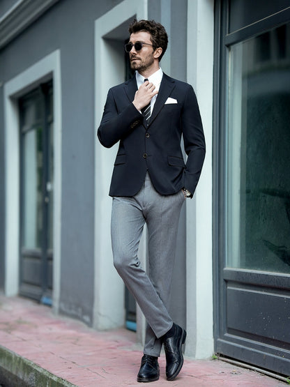 XAYWEAR Men's Elegant Black Single Breasted Blazer