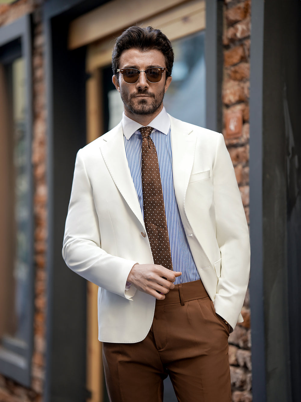 XAYWEAR White Single Breasted Blazer