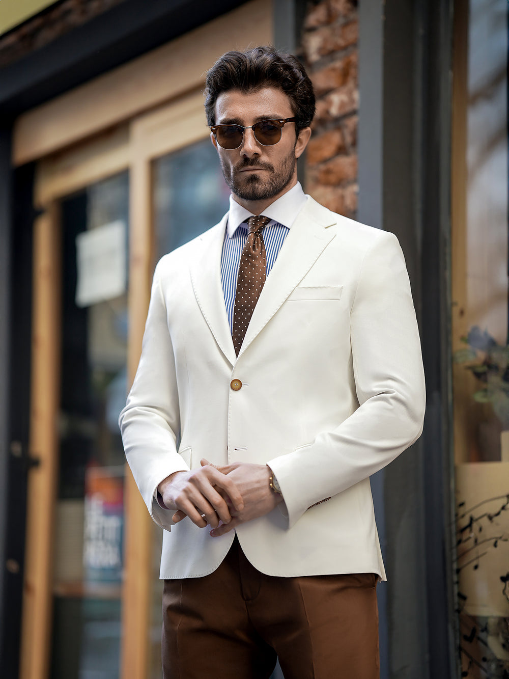 XAYWEAR White Single Breasted Blazer