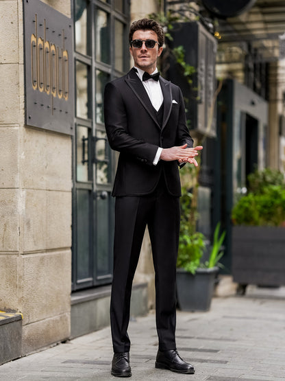XAYWEAR Black Slim-Fit Tuxedo 3-Piece