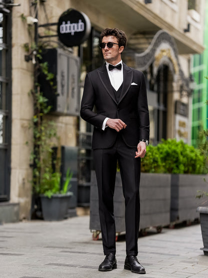 XAYWEAR Black Slim-Fit Tuxedo 3-Piece
