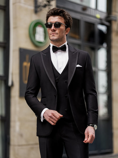 XAYWEAR Black Slim-Fit Tuxedo 3-Piece