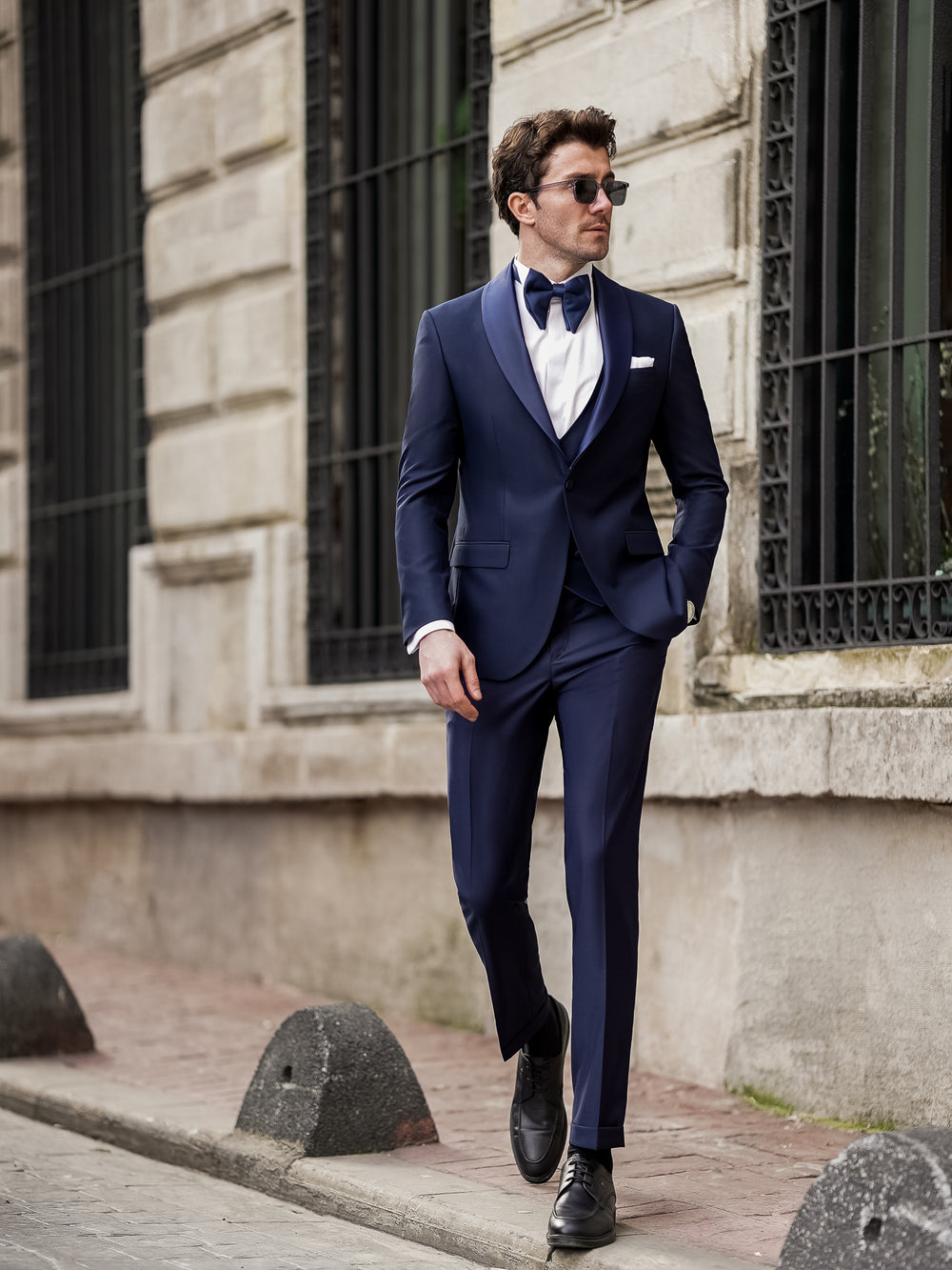 XAYWEAR Men's Navy Slim-Fit Tuxedo 3-Piece