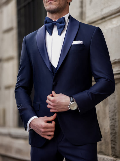 XAYWEAR Men's Navy Slim-Fit Tuxedo 3-Piece