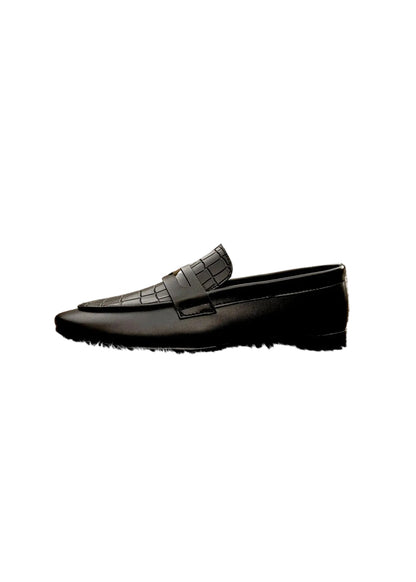 XAYWEAR Black Snake Style Formal Shoes for Men