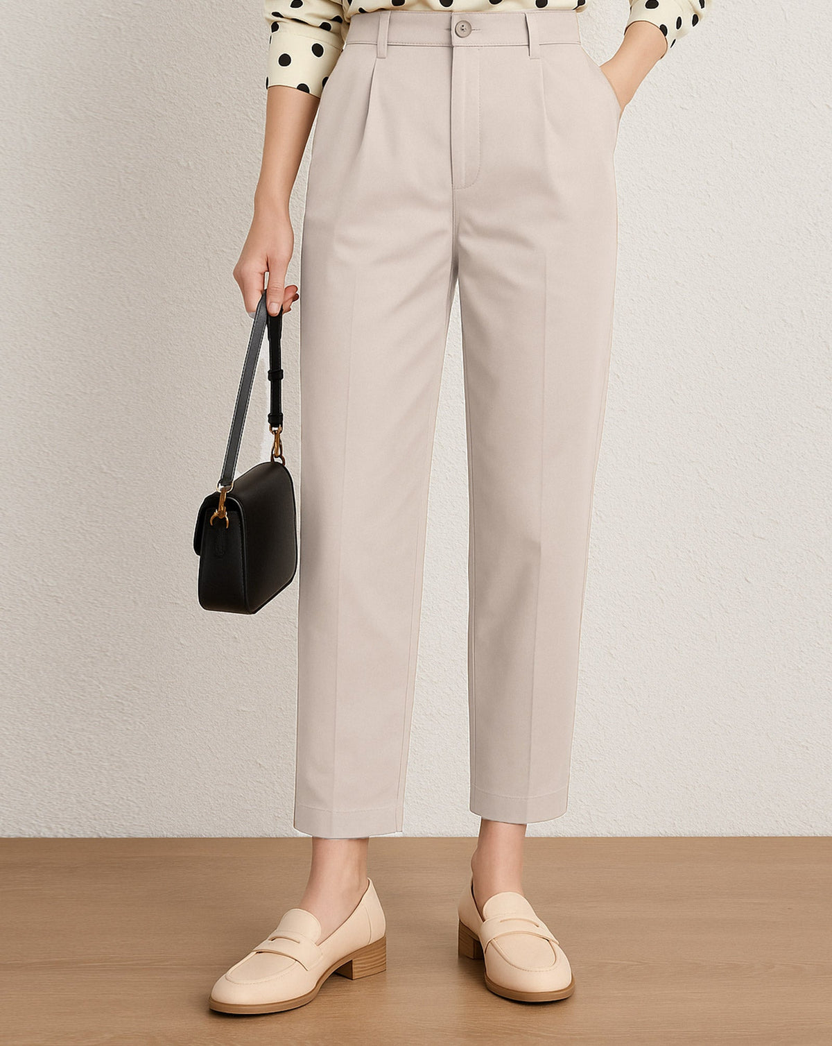 XAYWEAR Women's Formal Straight Pants Has Pleated Fit