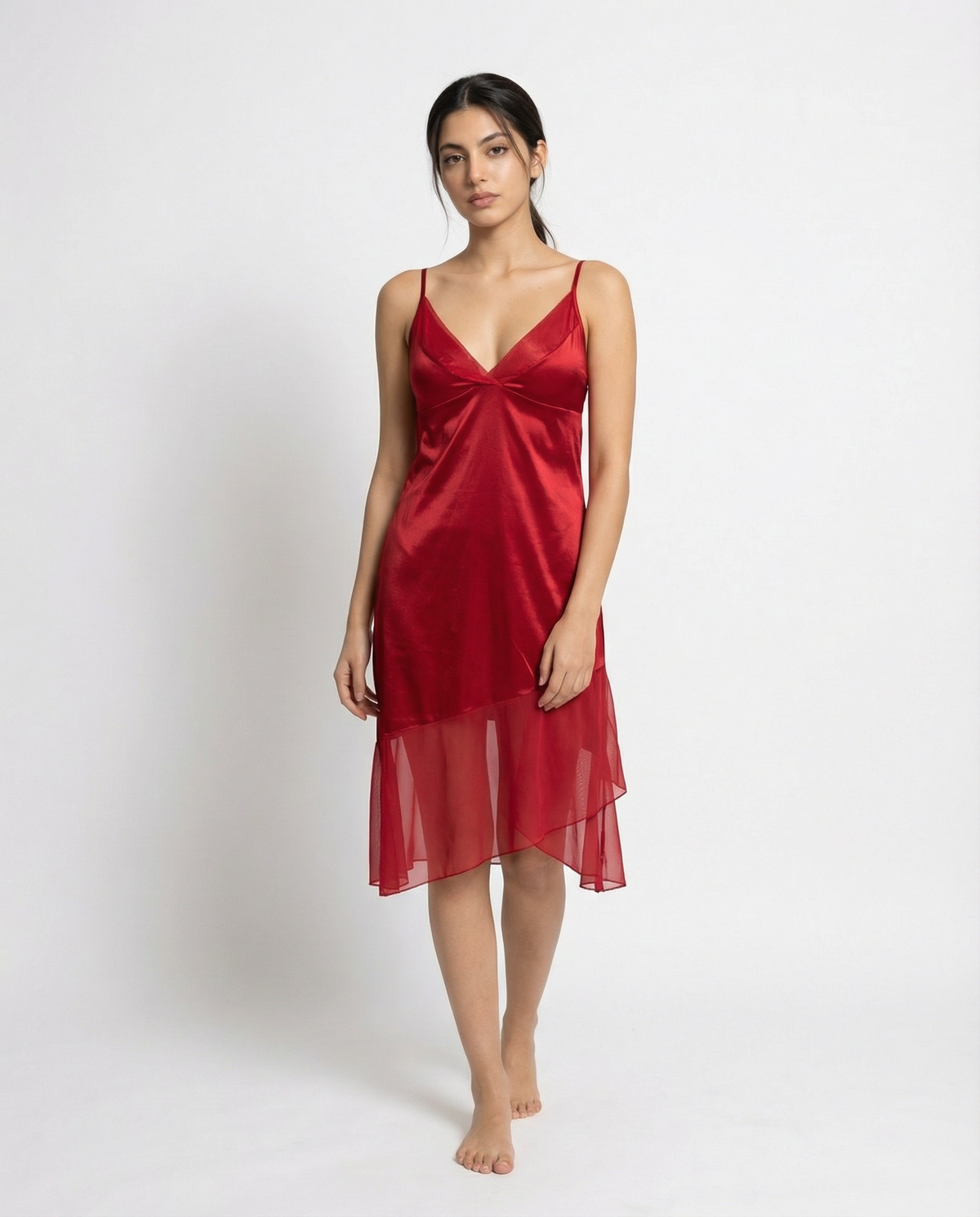 Jenny Rinny Silk Women's 2-Piece Nighty and Gown Set