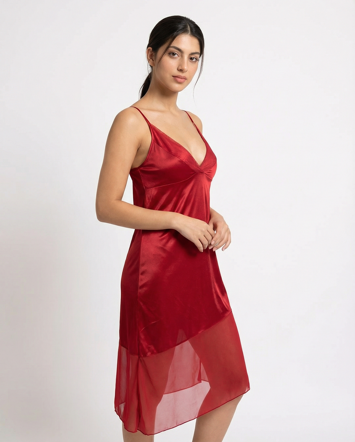 Jenny Rinny Silk Women's 2-Piece Nighty and Gown Set