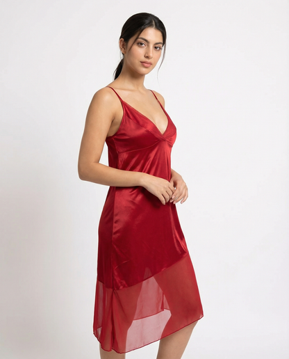 Jenny Rinny Silk Women's 2-Piece Nighty and Gown Set