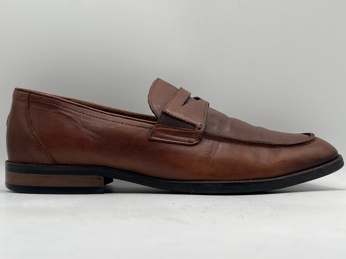 Tommy Hilfiger Brown Leather Slip-on Penny Loafers (Made in Portagal)