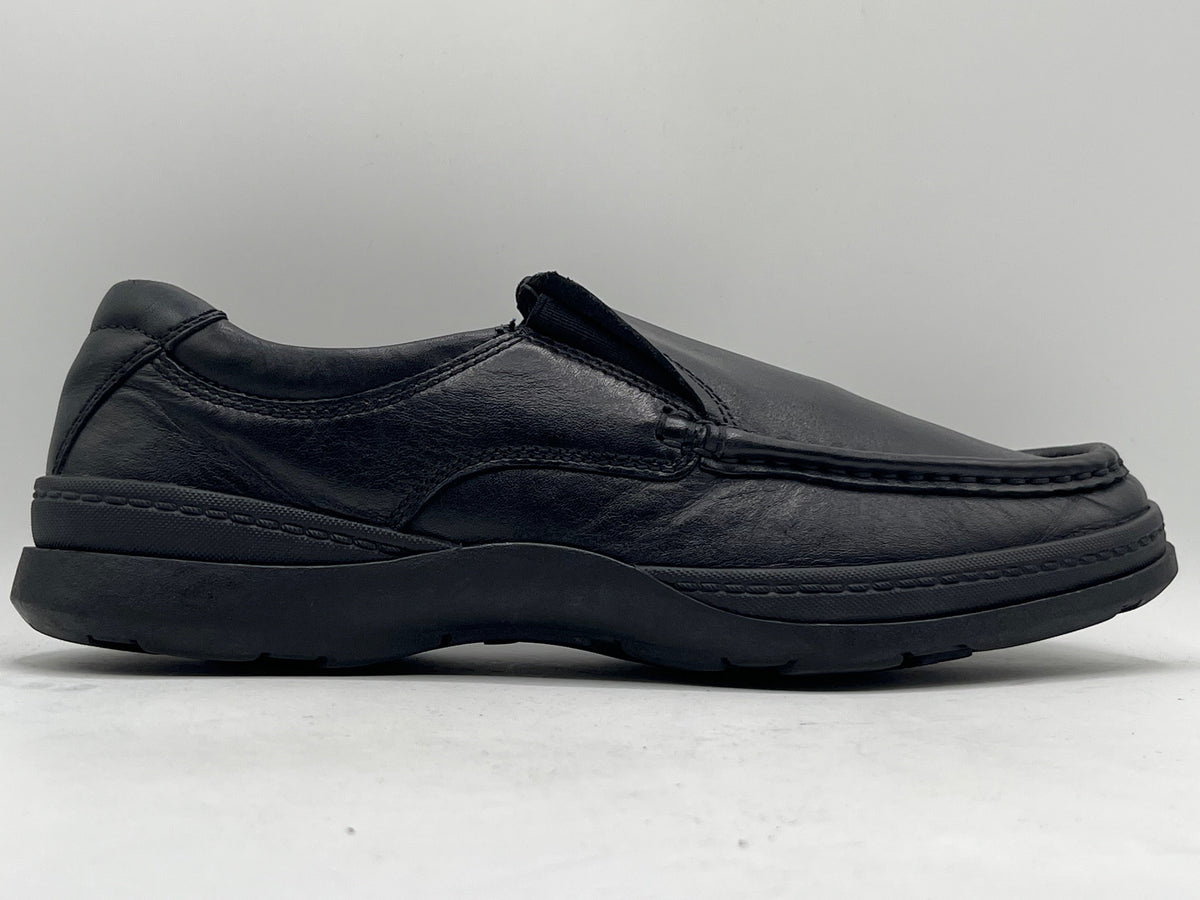 Black Leather Slip-on Casual Shoes