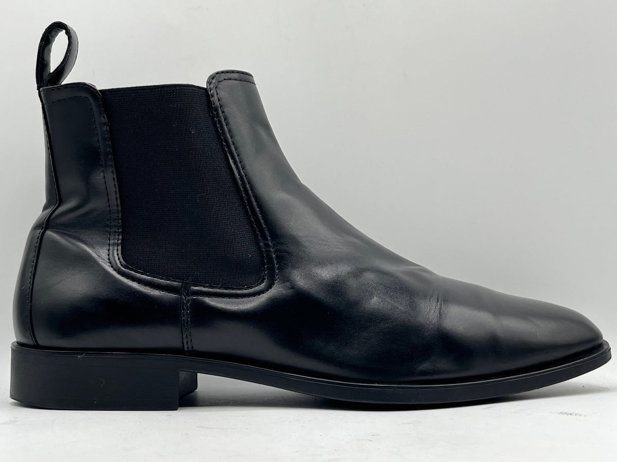Zara Man Black Leather Chelsea Boots
