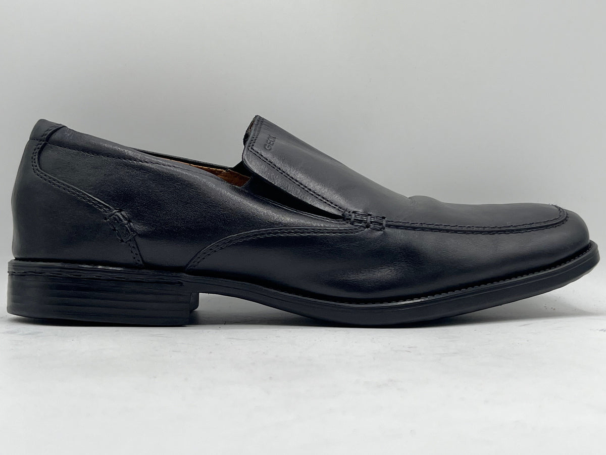 Geox Federico Black Leather Slip-on Loafers (Made In Marocco)