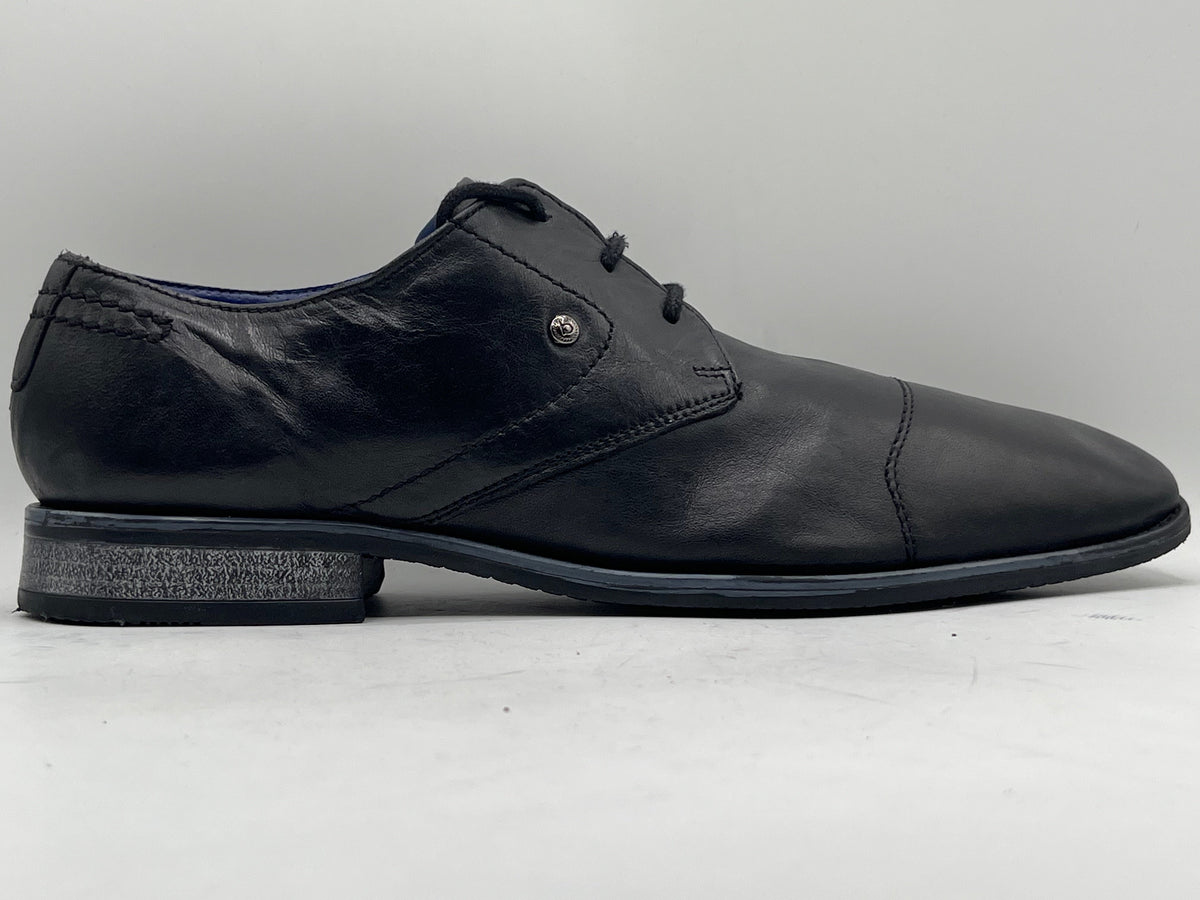 Bughatti Black Leather Derby Shoes