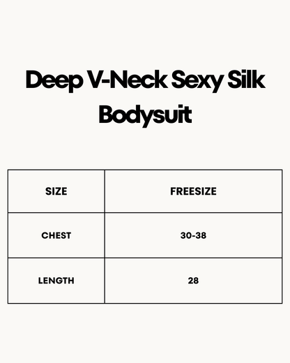 XAYWEAR Deep V-Neck Sexy Silk Bodysuit